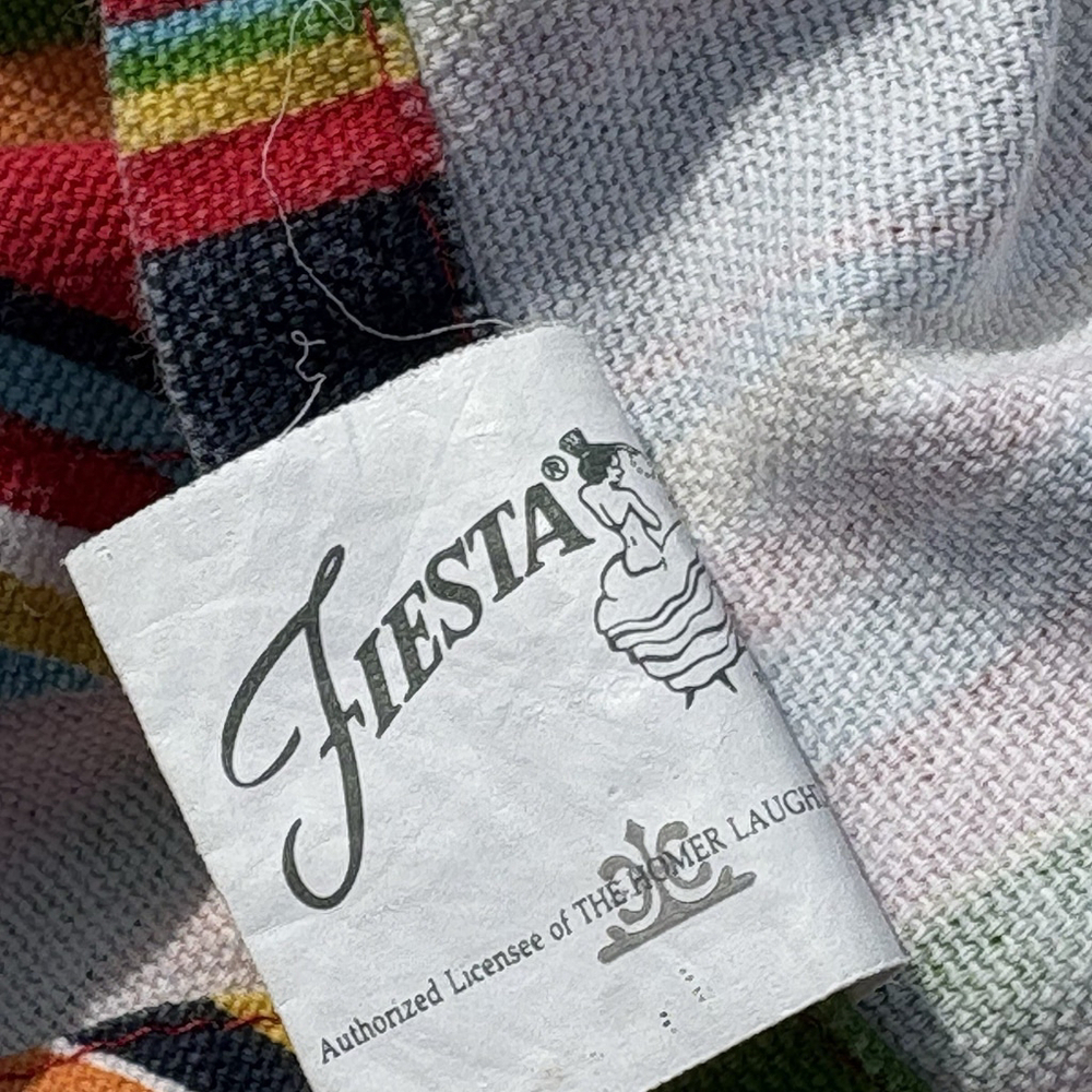 Fiesta Full Circle Tablecloth Striped Cotton 54” Wyndham Weavers India Round - Picture 5 of 7